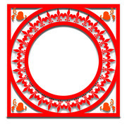 红色古典镂空花纹