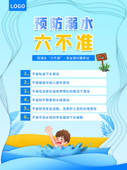 夏季预防溺水六不准海报