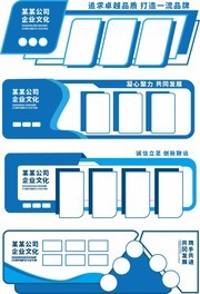 蓝色科技风企业文化墙边框