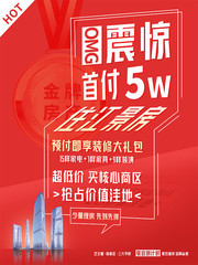 红色房地产销售海报