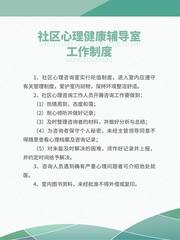 社区心理健康辅导室工作制度展板图片