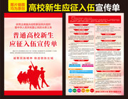 大学新生应征入伍宣传单