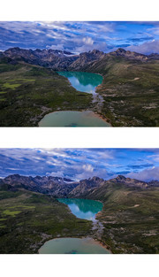 姊妹湖风景图片