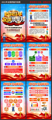 2021质量月挂图展板