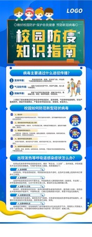 校园防疫知识指南展架图片下载