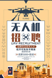 无人机招聘海报
