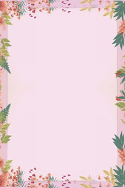手绘植物边框海报背景