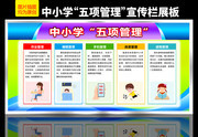 中小学五项管理宣传栏板报