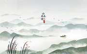 中国风山水古风背景图片