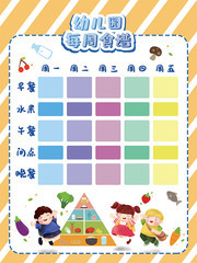 幼儿园每周食谱海报