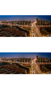 济南腊山立交桥夜景鸟瞰图