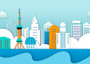 上海城市建筑剪影元素图片下载