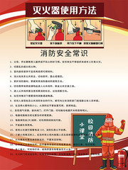 消防安全灭火器使用方法海报