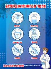 新冠病毒防疫措施海报图片素材