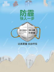 3M防雾霾口罩海报