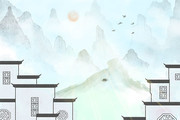 江南水乡中国风海报背景素材