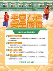 平安春运安全防疫易拉宝