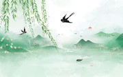 中国风春天插画背景图片下载