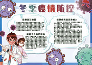 卡通可爱冬季疫情防控手抄报