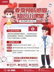 春季预防感冒知识小课堂海报