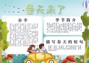 校园手绘春天来了黑板手抄报