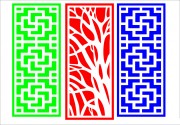 屏风窗花古典花纹矢量图片