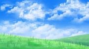 蓝天白云草地风景图片模板