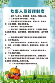 炊事人员管理制度展板