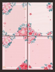 粉色桃花花纹边框春天背景素材素材