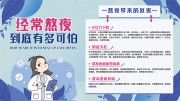 手绘熬夜带来的危害展板