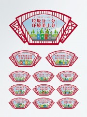 垃圾分类环保文化墙图片模板