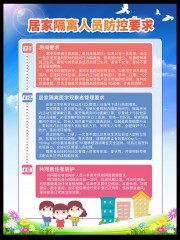 居家隔离人员防控要求宣传图