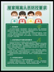 居家隔离人员防控要求海报