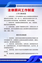 蓝色法律顾问工作制度挂图