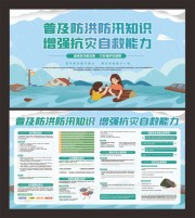 防洪防汛抗灾自救防灾减灾安全宣传展板图片