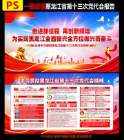 一图读懂黑龙江省第十三次党代会报告展板