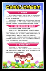 居家隔离人员防控要求知识海报