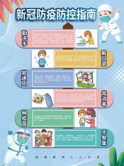 卡通新冠防疫指南海报