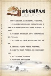 图书馆阅览规则展板