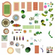 园林建筑效果图景观顶视图图片