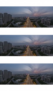 宽幅济南腊山立交桥夜景全图