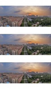 宽幅日落济南张庄路街景图片