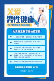 关爱男性健康体检海报