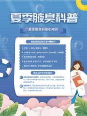 手绘卡通夏季腋臭科普海报