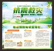 抗震救灾地震预防知识宣传栏图片模板