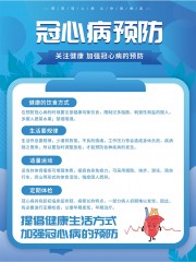 蓝色冠心病预防海报
