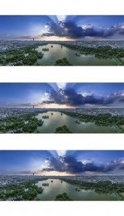 宽幅唯美济南大明湖全景图