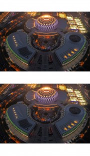 鸟瞰济南奥体中心体育馆夜景