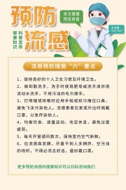 预防流感六个要点宣传海报图片下载