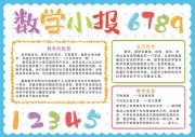卡通可爱数学小报